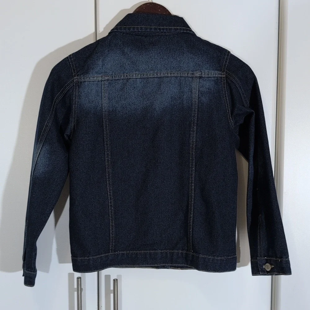 Soho Blue Kids Size Medium 10/12 Blue Denim Western Jean Jacket Full Button Down